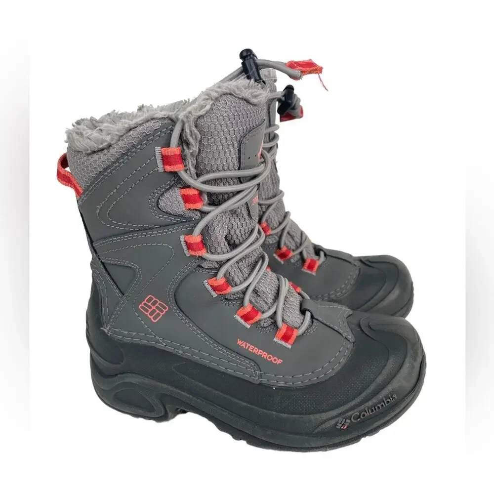 Columbia Bugaboot III Gray Pink Insulated Waterproof Boot Size 1 (Little kid)
